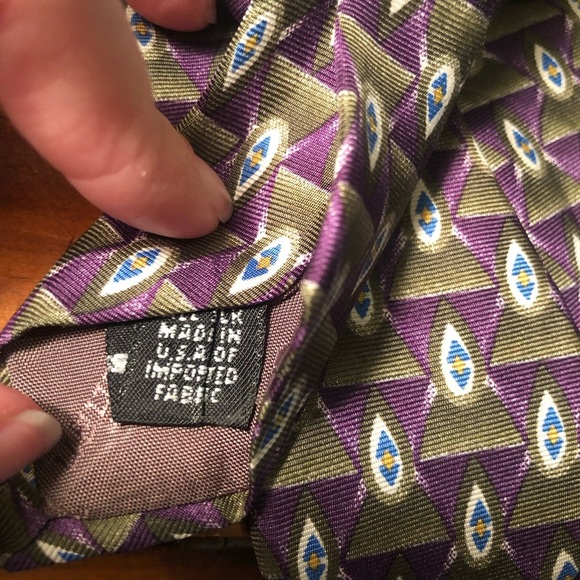 Christian Dior Monsieur Purple and Green Patterned All Silk Tie - Picture 6 of 7
